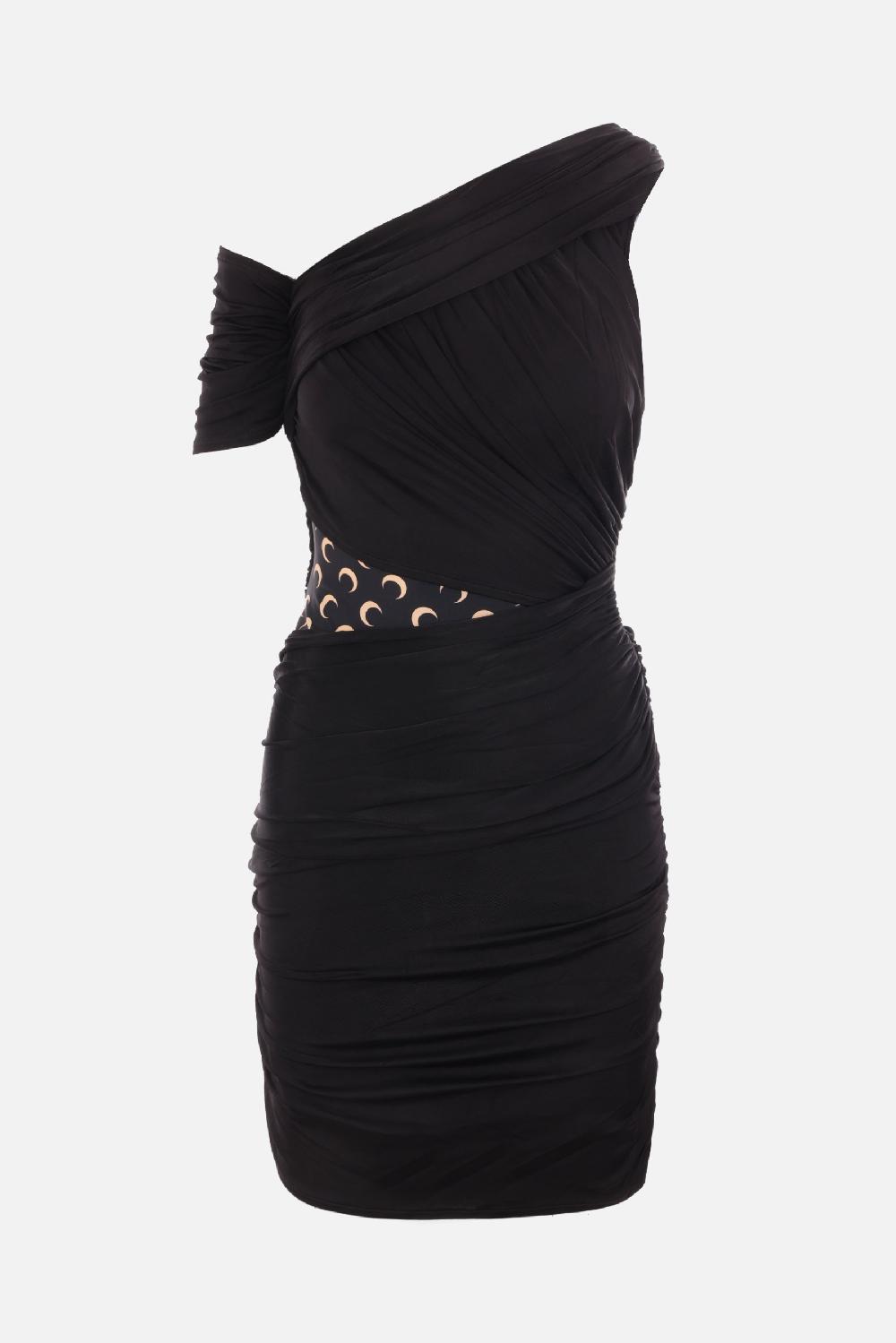 MARINE SERRE miniabito Body Shelter in viscosa stretch drappeggiata