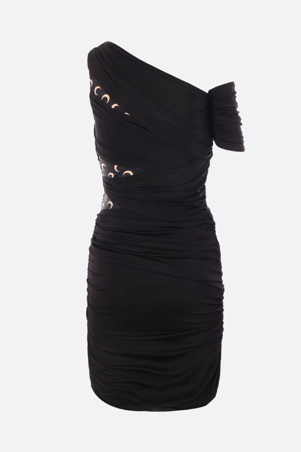 MARINE SERRE miniabito Body Shelter in viscosa stretch drappeggiata Offerta natalizia