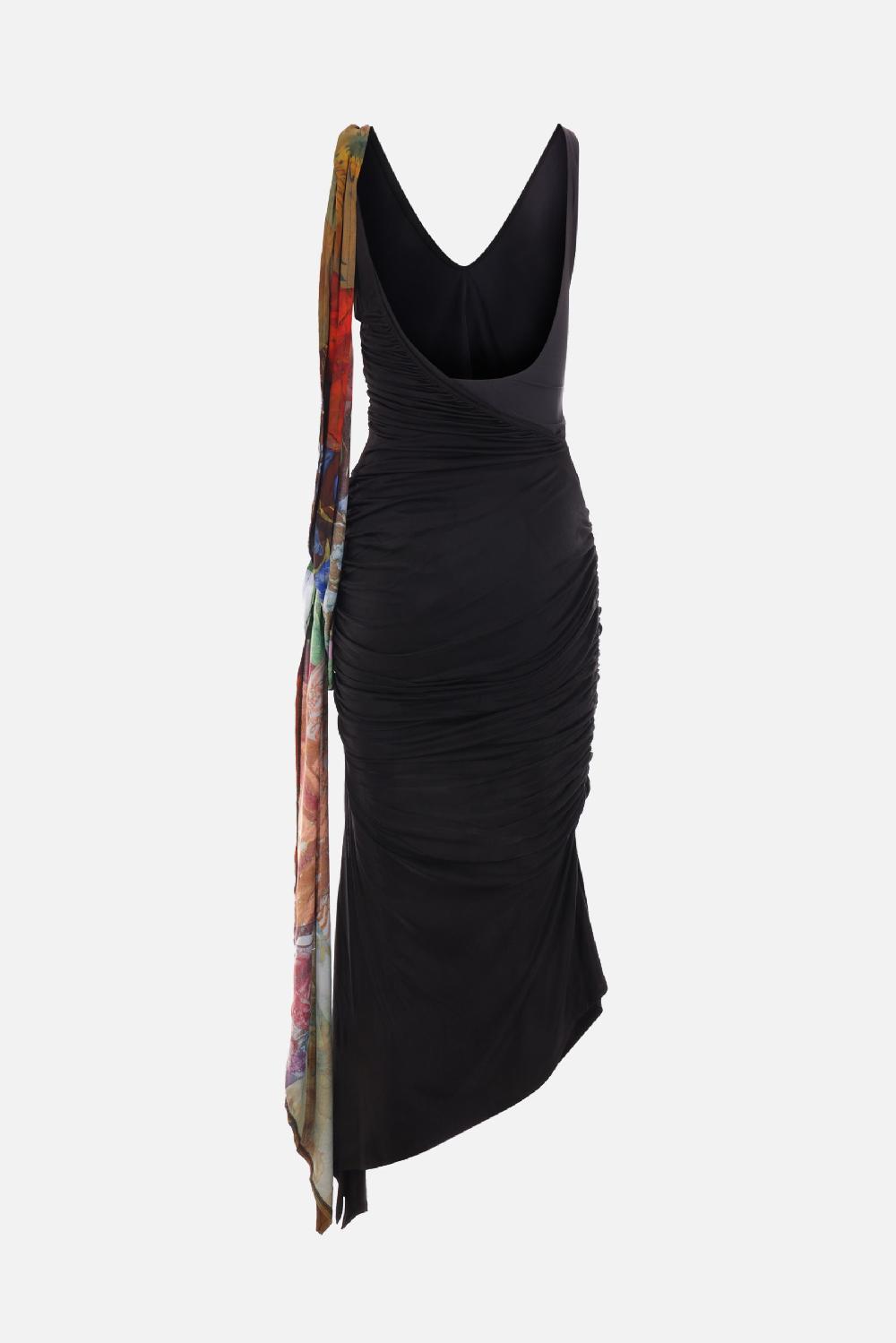 MARINE SERRE abito smanicato Body Shelter in jersey rigenerato drappeggiato Offerta Pasqua