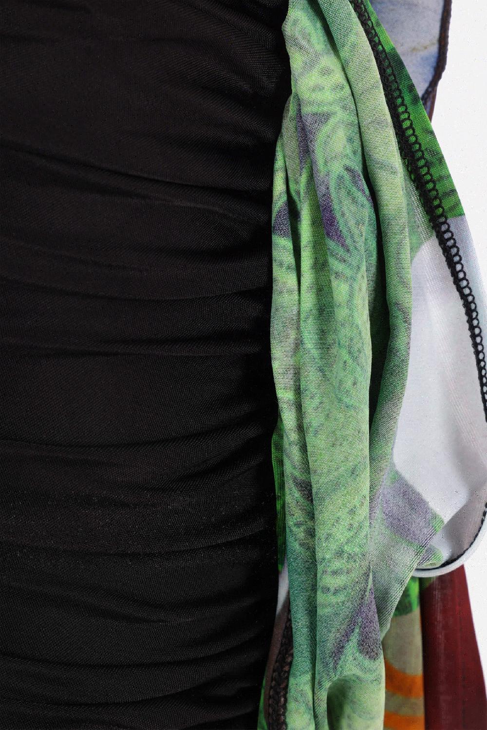 MARINE SERRE abito smanicato Body Shelter in jersey rigenerato drappeggiato Offerta Pasqua