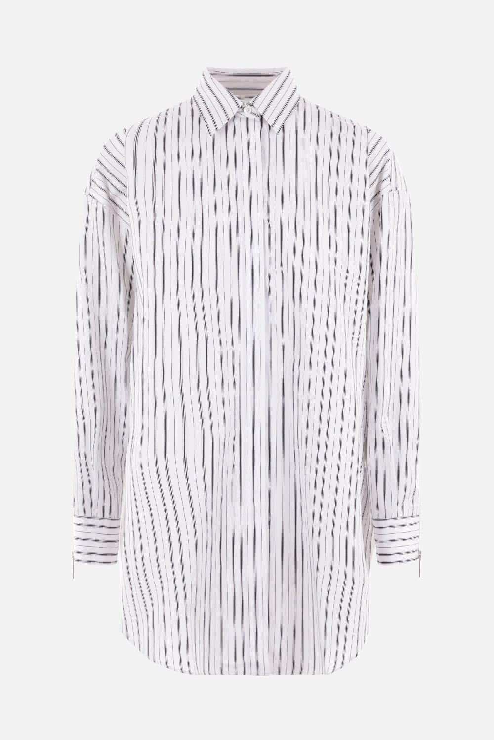 OFF WHITE camicia oversize in popeline a righe con zip