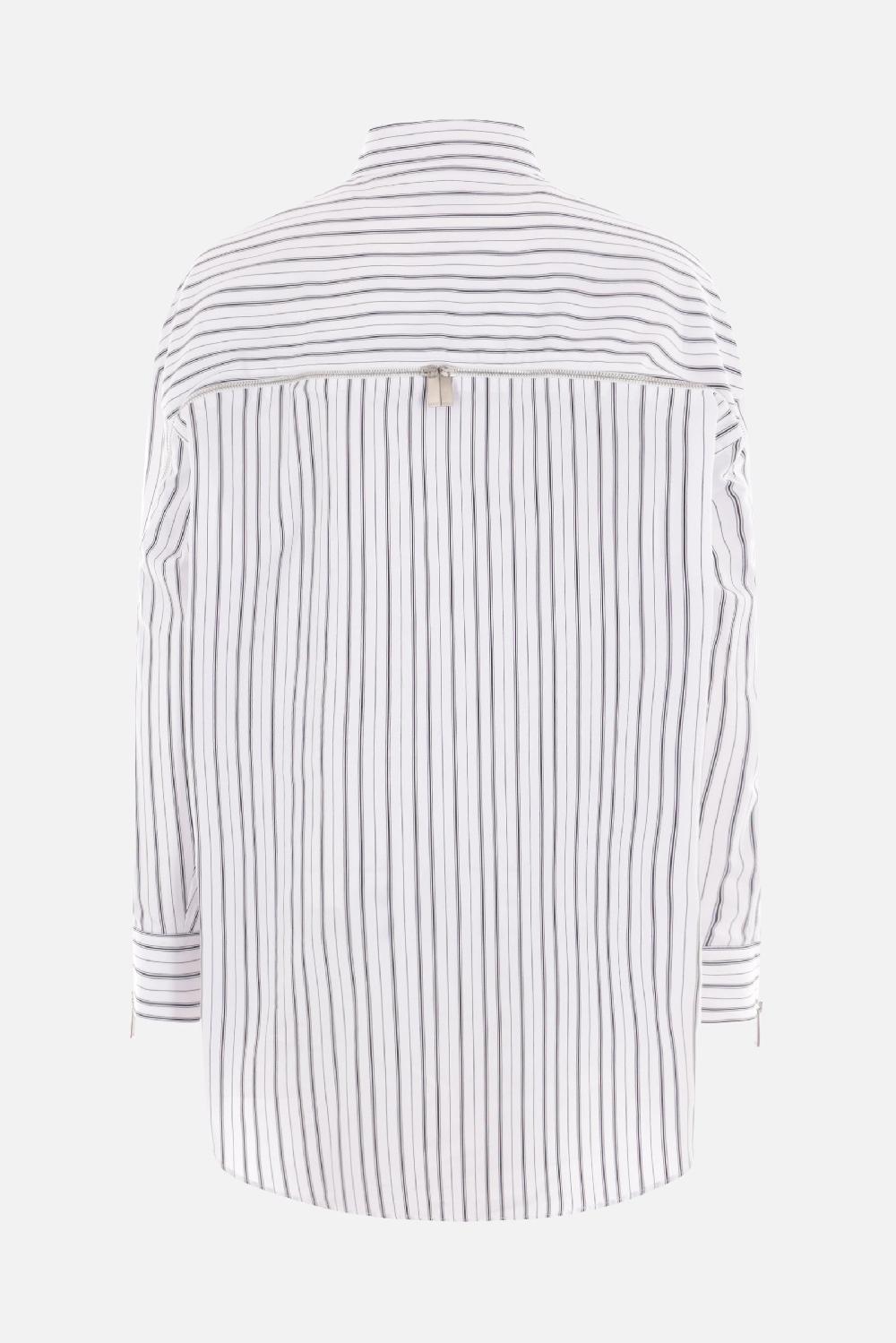 OFF WHITE camicia oversize in popeline a righe con zip Offerta Giorno del Papà