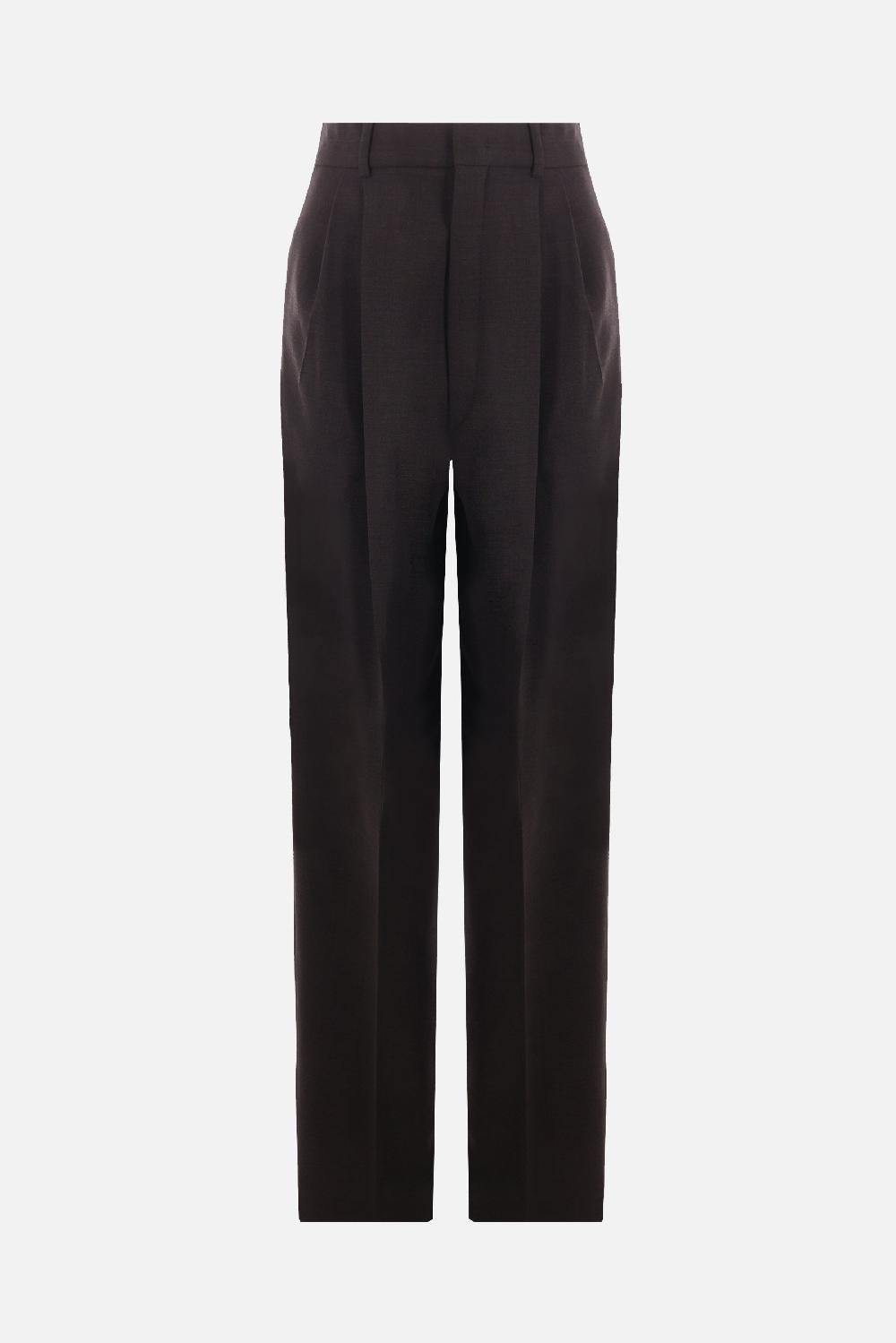 SPORTMAX pantalone con pinces Felice in lana stretch