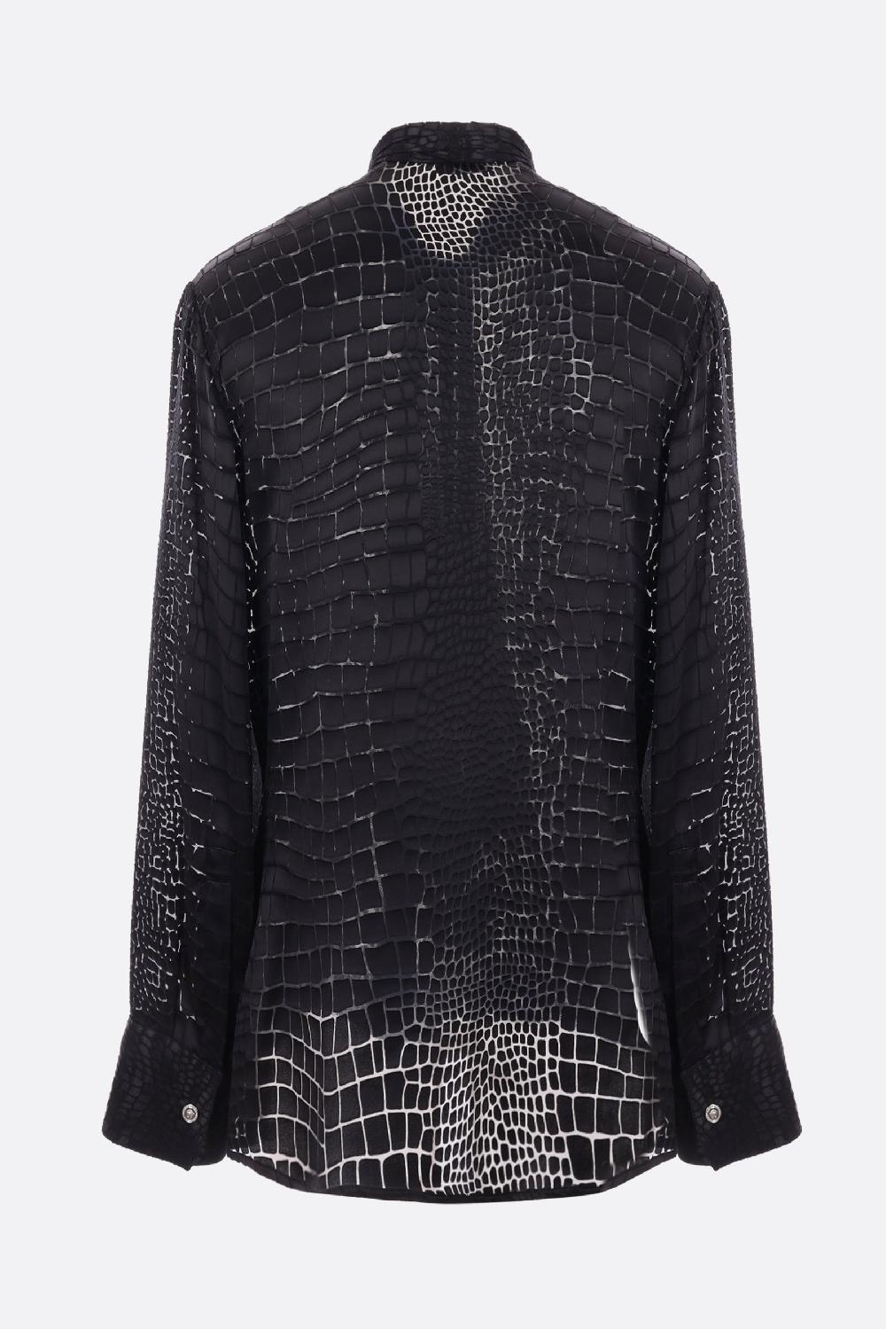 VERSACE camicia in misto seta devoré Coccodrillo Online Outlet