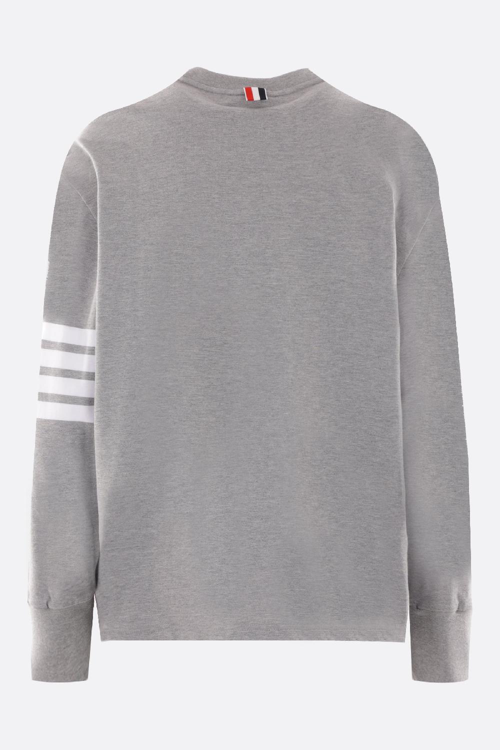 THOM BROWNE t-shirt a maniche lunghe in cotone con dettaglio 4-bar Enormi sconti