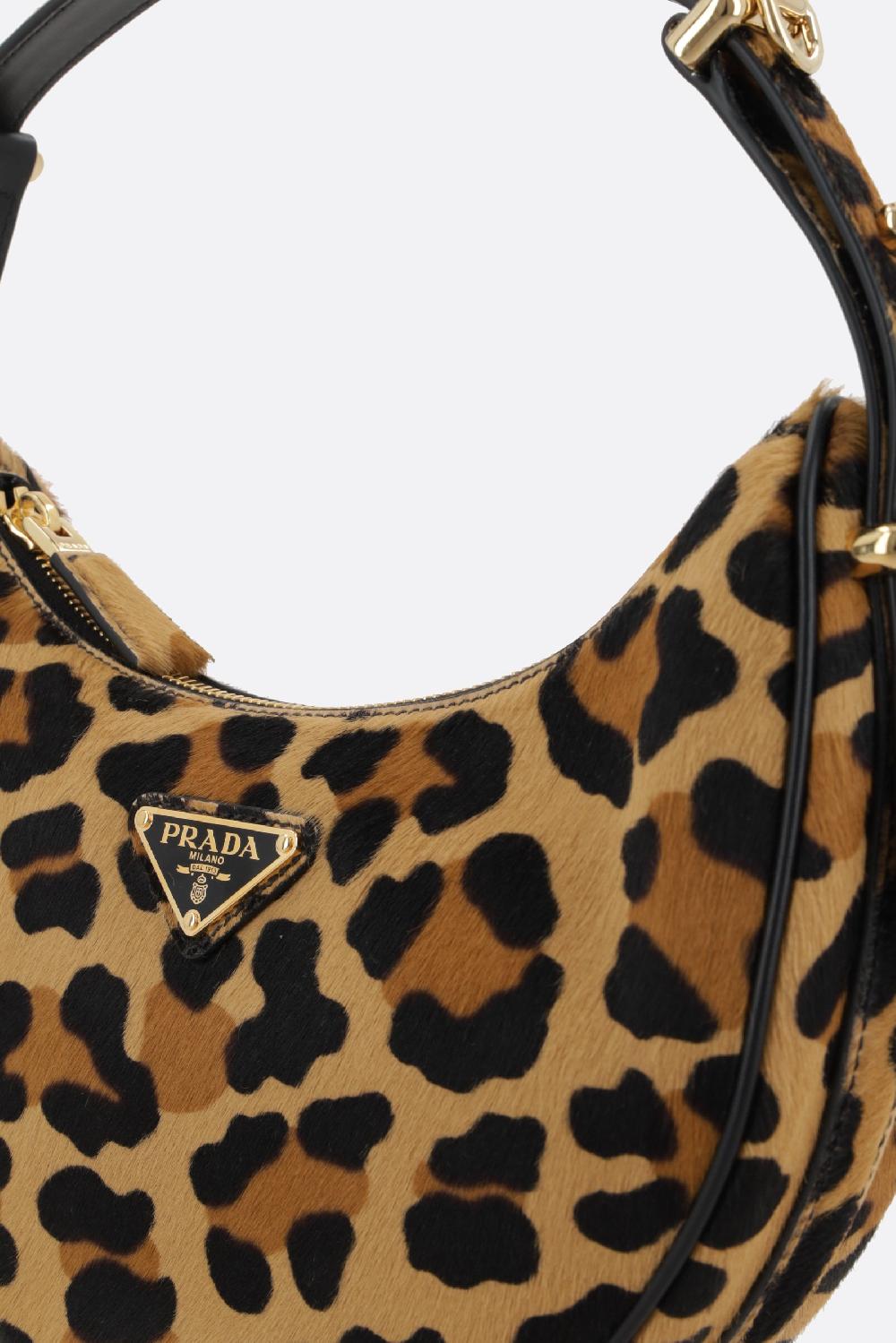 PRADA borsa a spalla Prada Arqué in cavallino stampa leopardo Limitato a 3 giorni