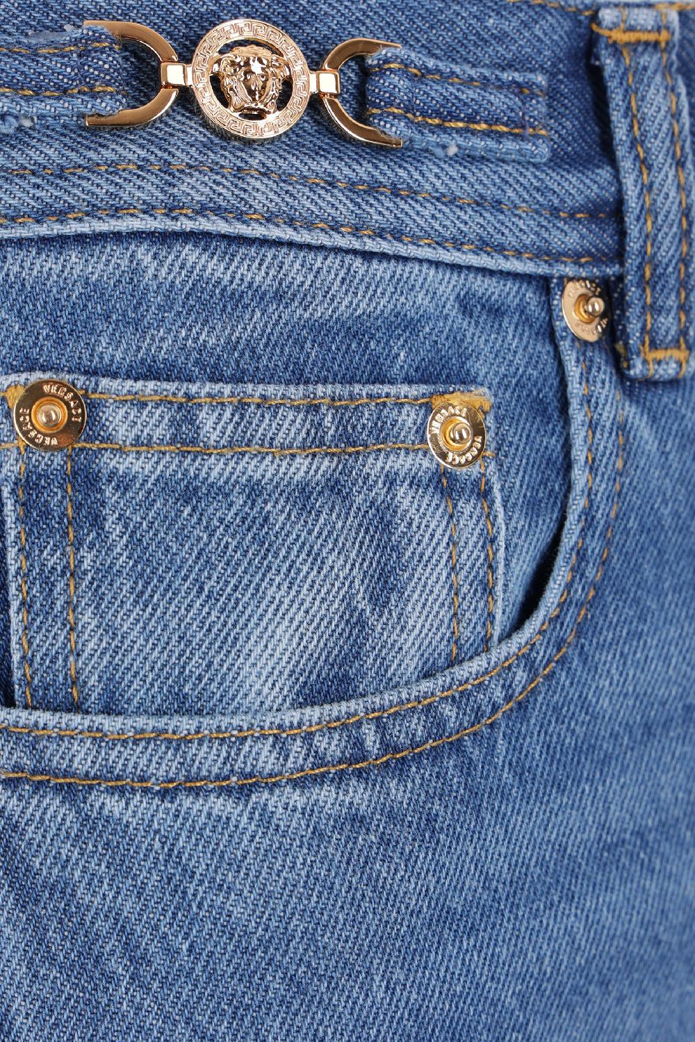 VERSACE jeans a gamba larga in denim Medusa '95 Nuovo