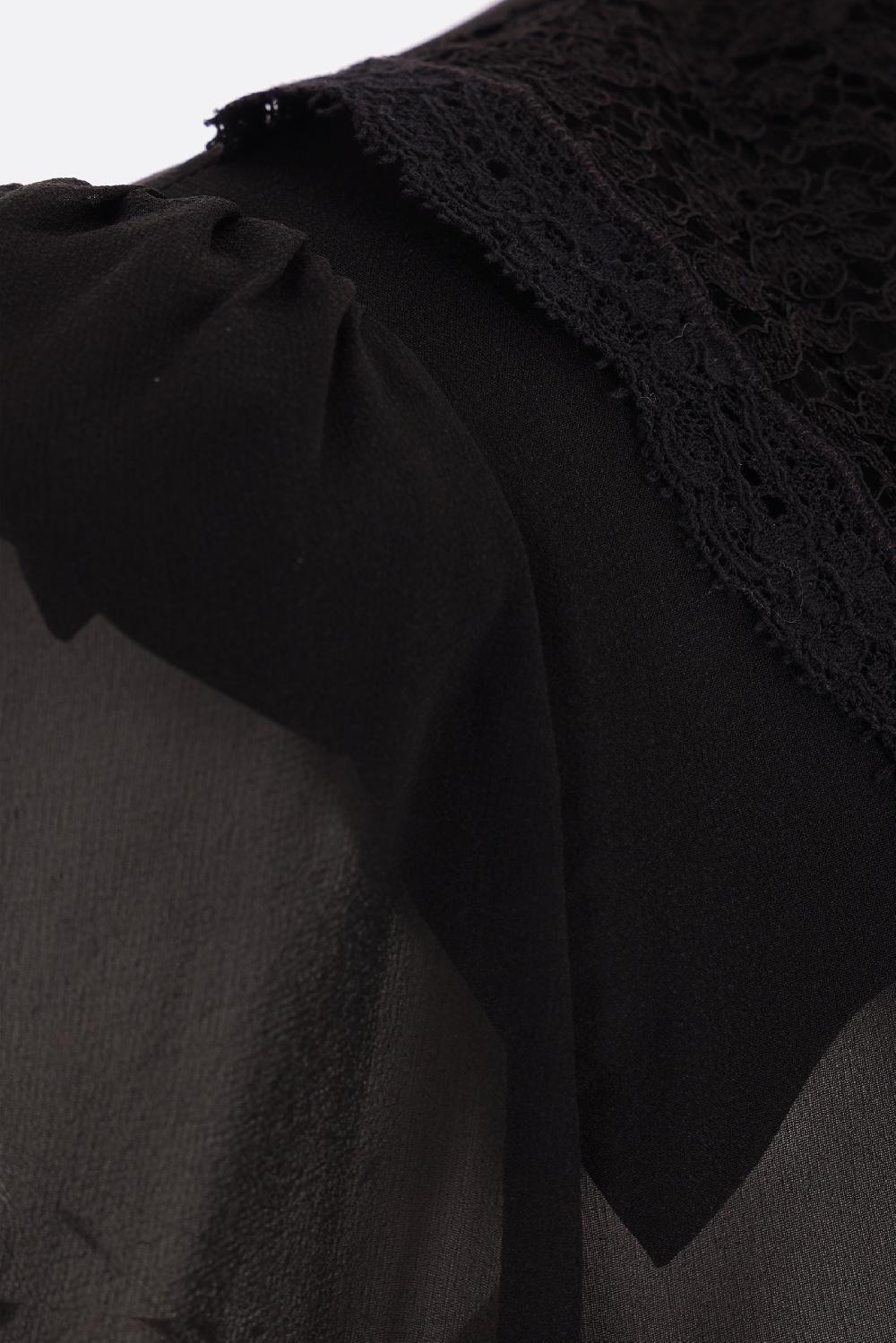 ALESSANDRA RICH abito lungo in georgette e pizzo Qualità Garantita