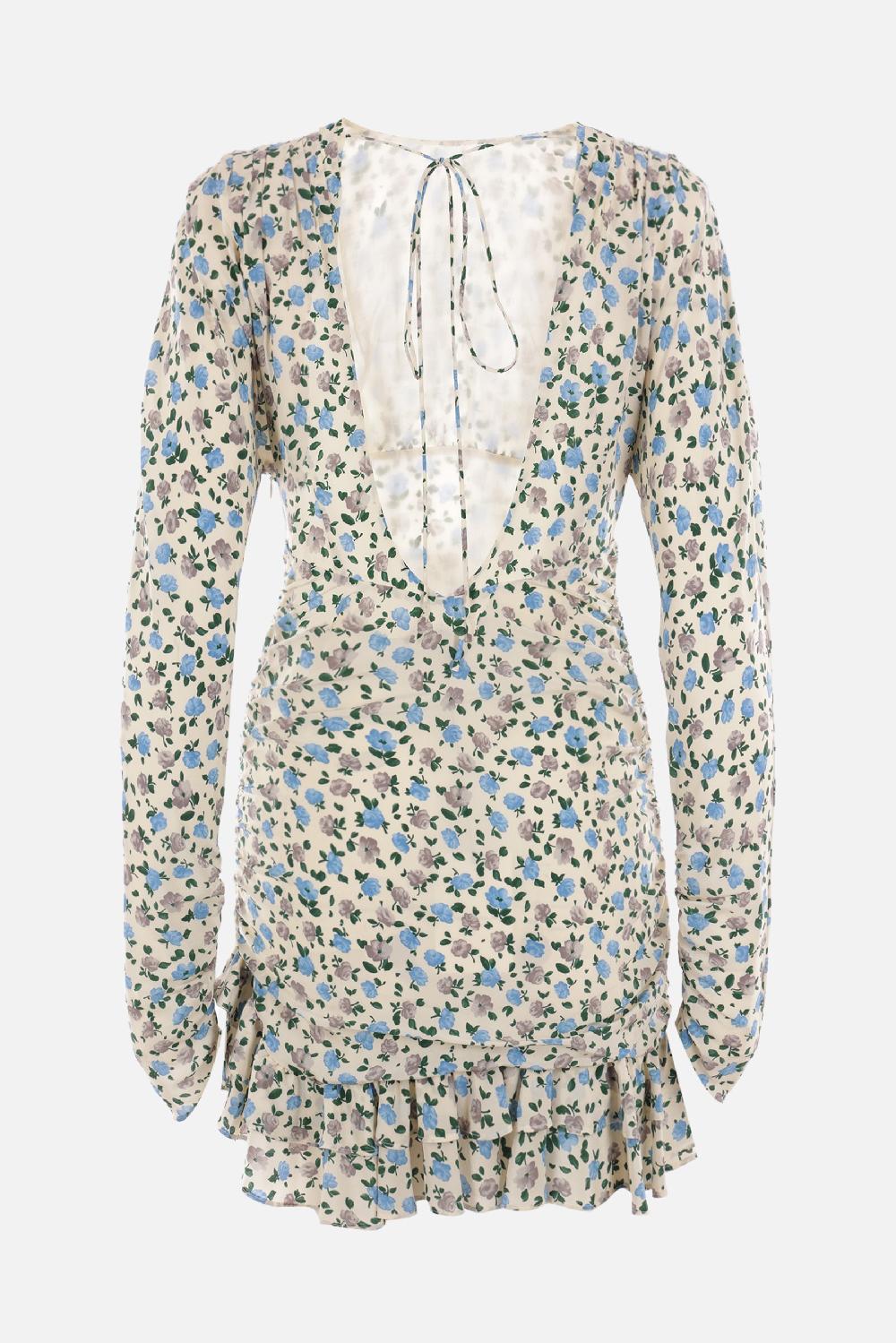 ALESSANDRA RICH miniabito in seta stampa floreale Consegna Veloce