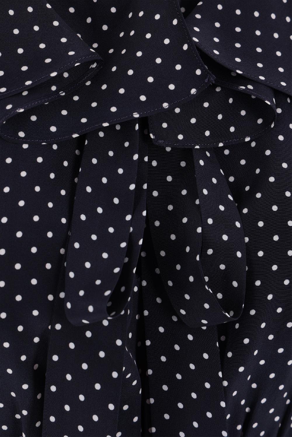 ALESSANDRA RICH miniabito off-the-shoulder in seta a pois Shopping Online