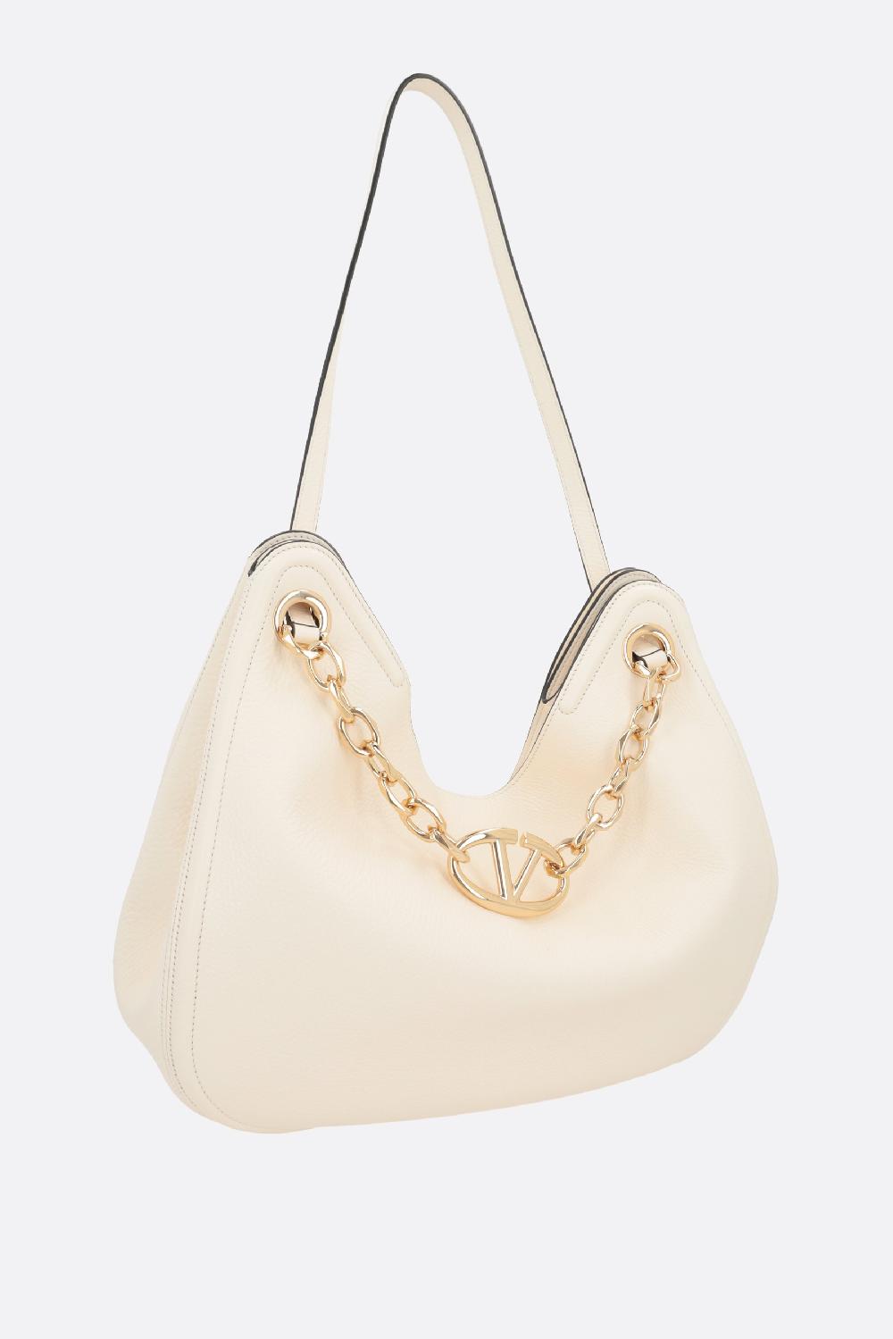 VALENTINO GARAVANI borsa hobo VLogo Gate in pelle martellata Sottocosto