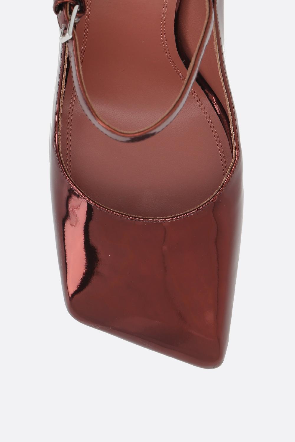 AMINA MUADDI décolleté mary-jane Charlotte in pelle effetto specchio Vendita Economica