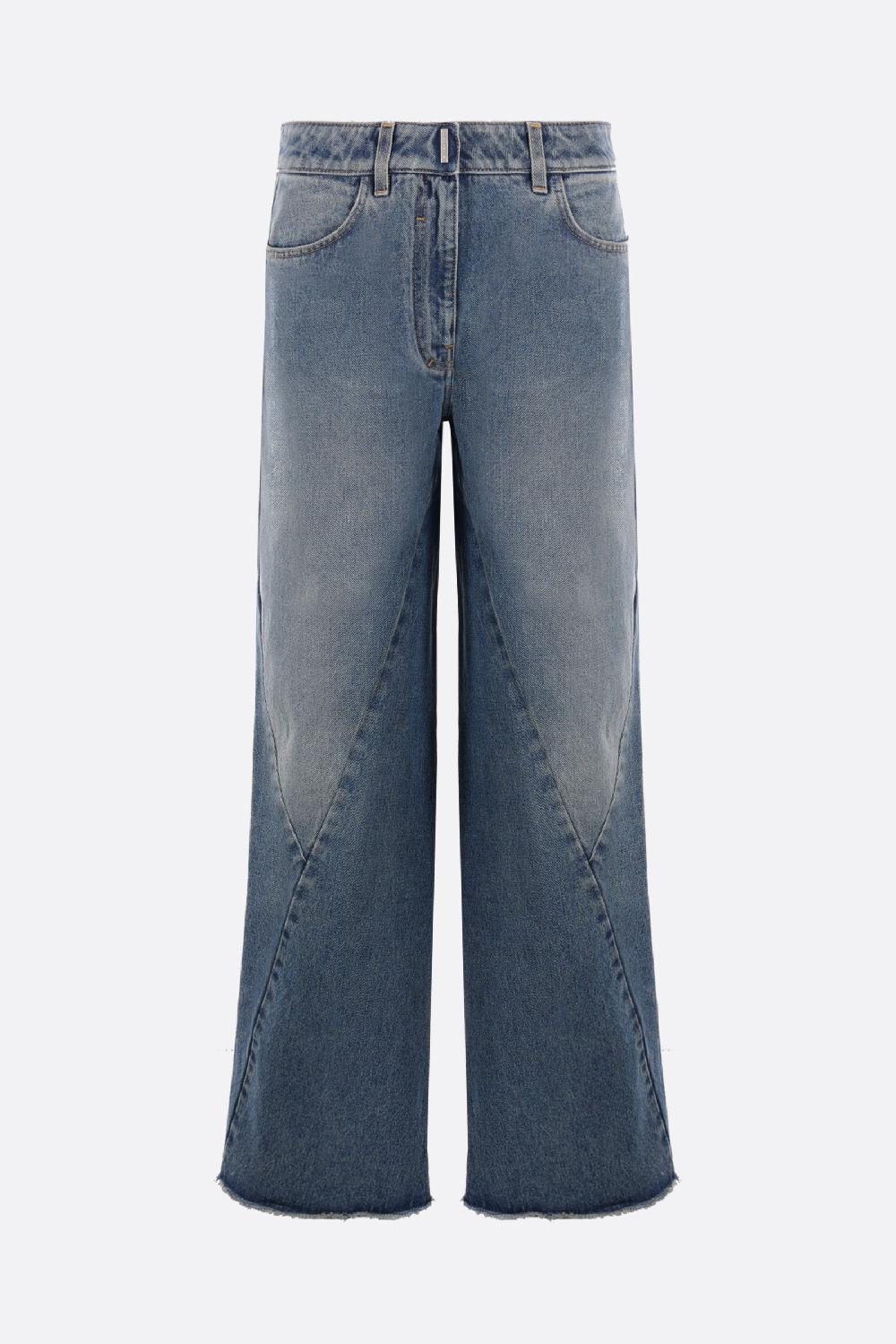 GIVENCHY jeans a gamba larga in denim