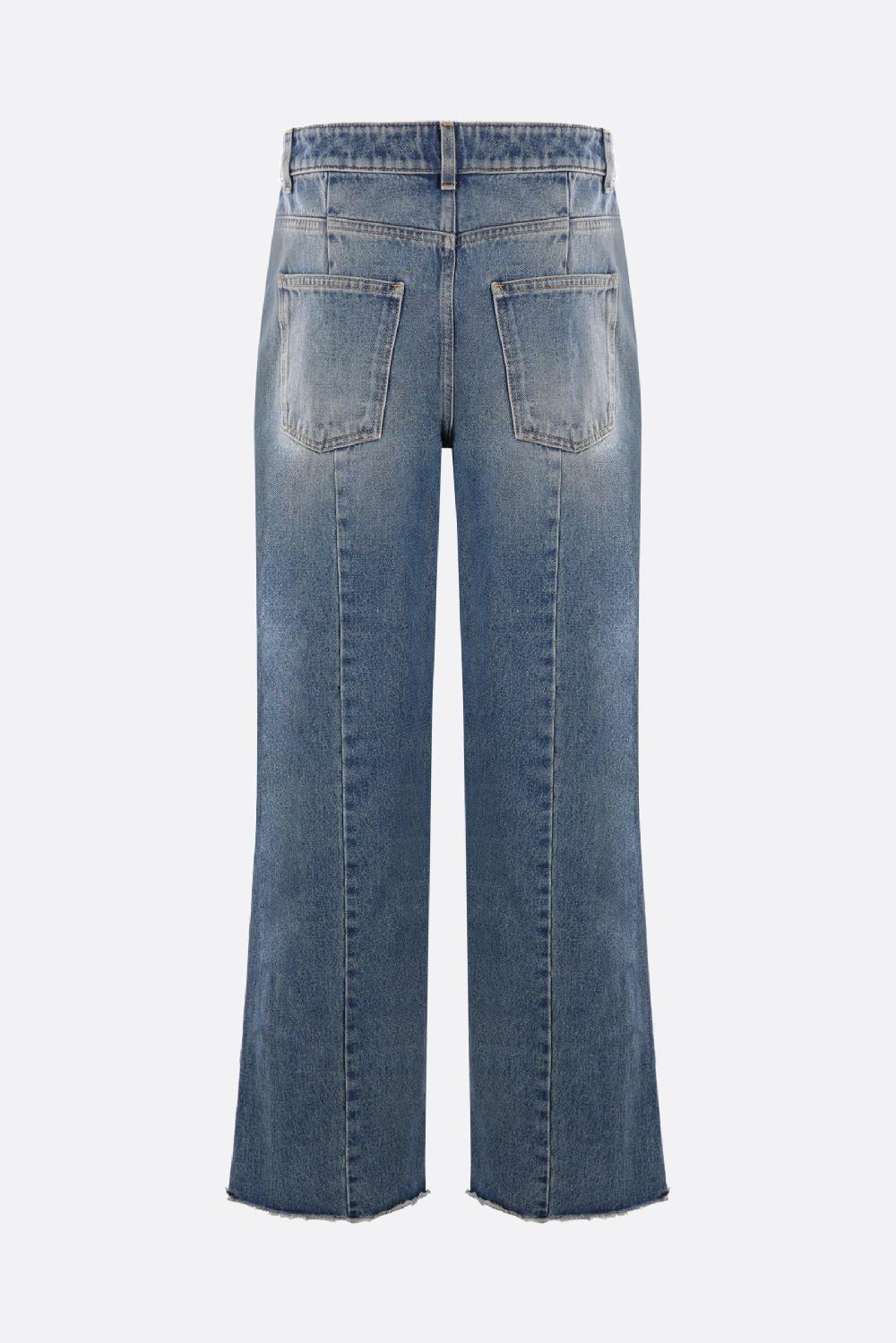 GIVENCHY jeans a gamba larga in denim Vendite Flash