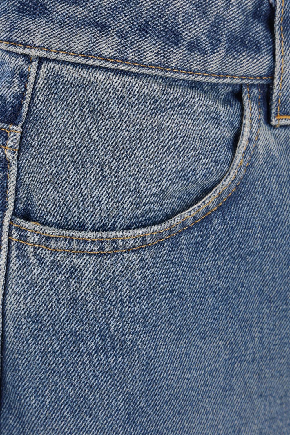 GIVENCHY jeans a gamba larga in denim Vendite Flash