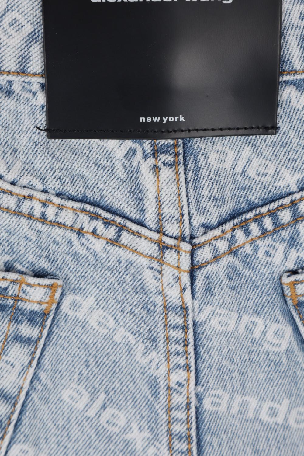 ALEXANDER WANG shorts in denim stampa logo Offerta speciale
