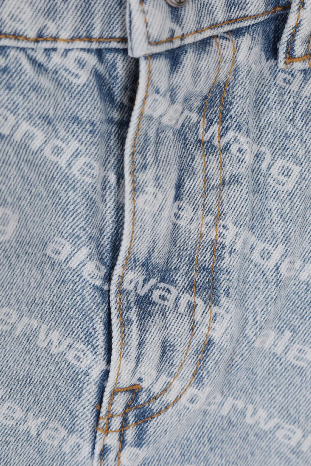 ALEXANDER WANG shorts in denim stampa logo Offerta speciale