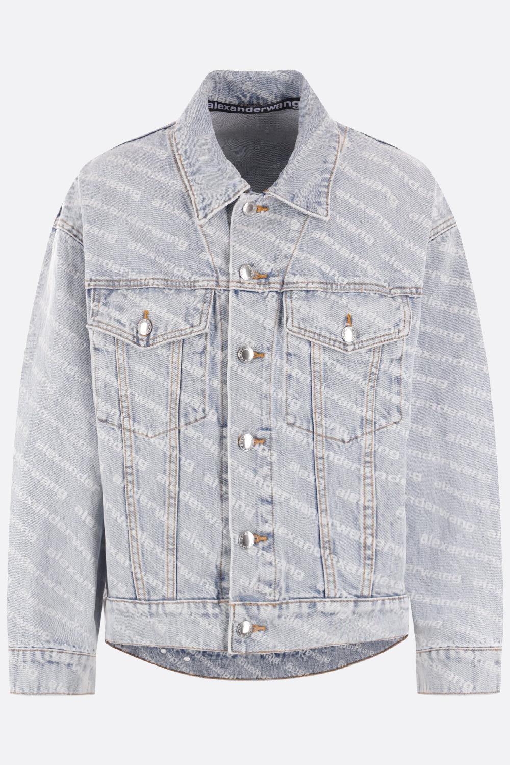 ALEXANDER WANG giubbotto in denim stampa logo