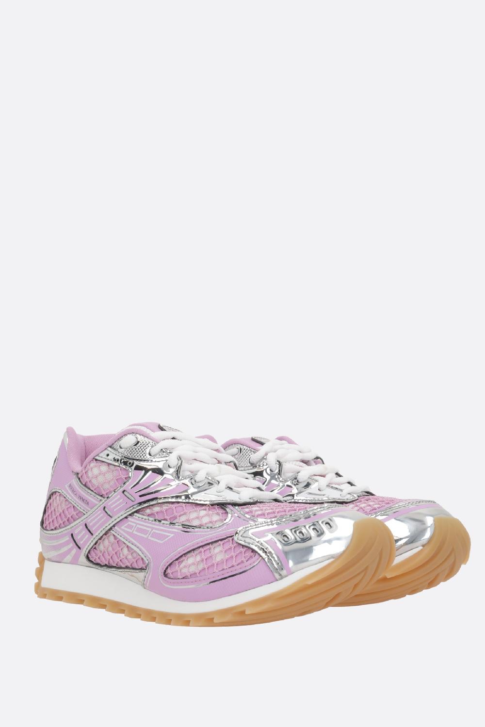 BOTTEGA VENETA sneaker Orbit in mesh e ecopelle laminata Grande vendita