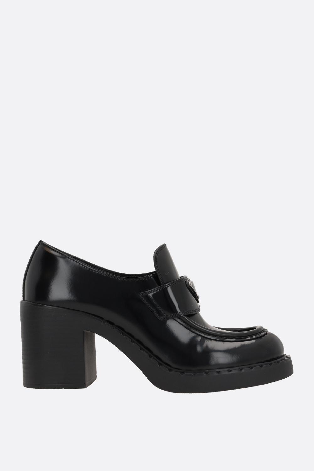 PRADA décolleté Chocolate in pelle spazzolata