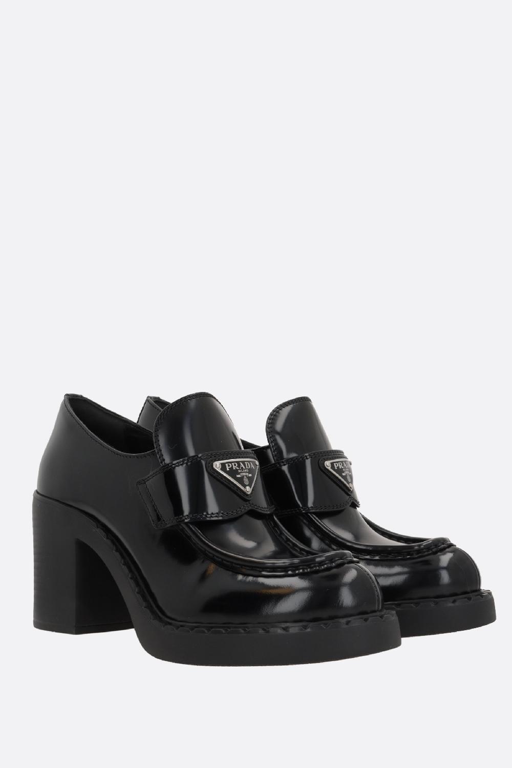 PRADA décolleté Chocolate in pelle spazzolata Offerta Anniversario