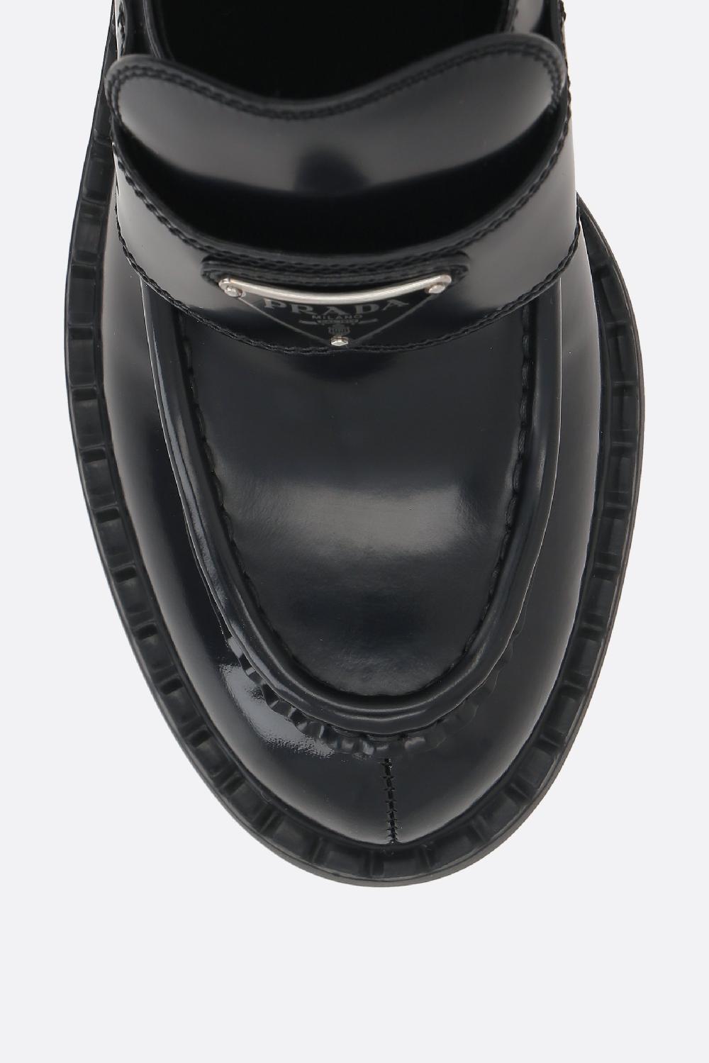 PRADA décolleté Chocolate in pelle spazzolata Offerta Anniversario