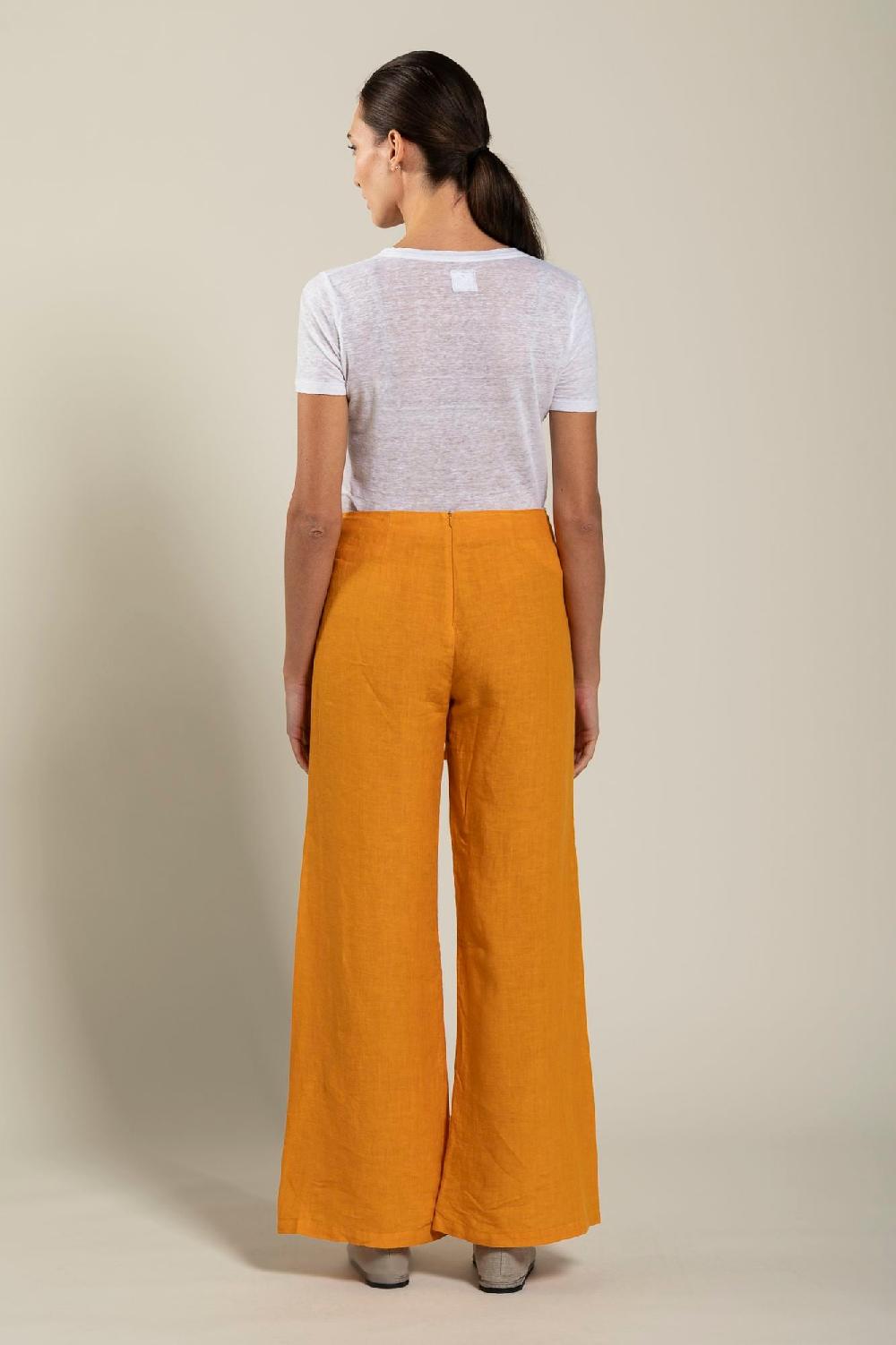 ﻿120% Lino Long Wrap Pant With Drawstring Spedizione Gratuita