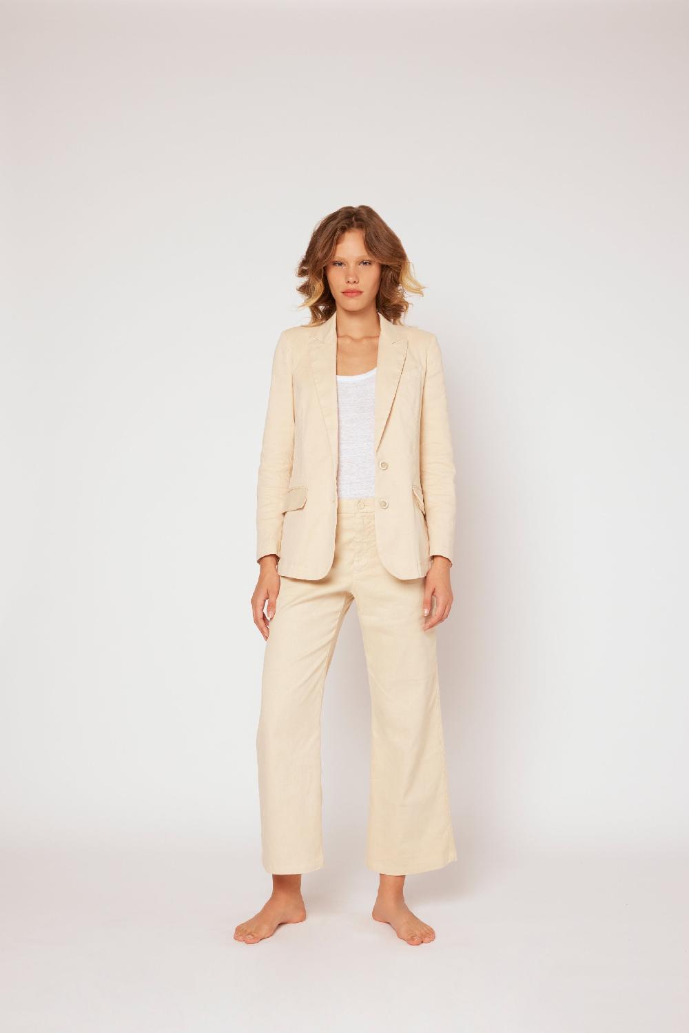 120% Lino Two buttons linen jacket Fino Al -60%