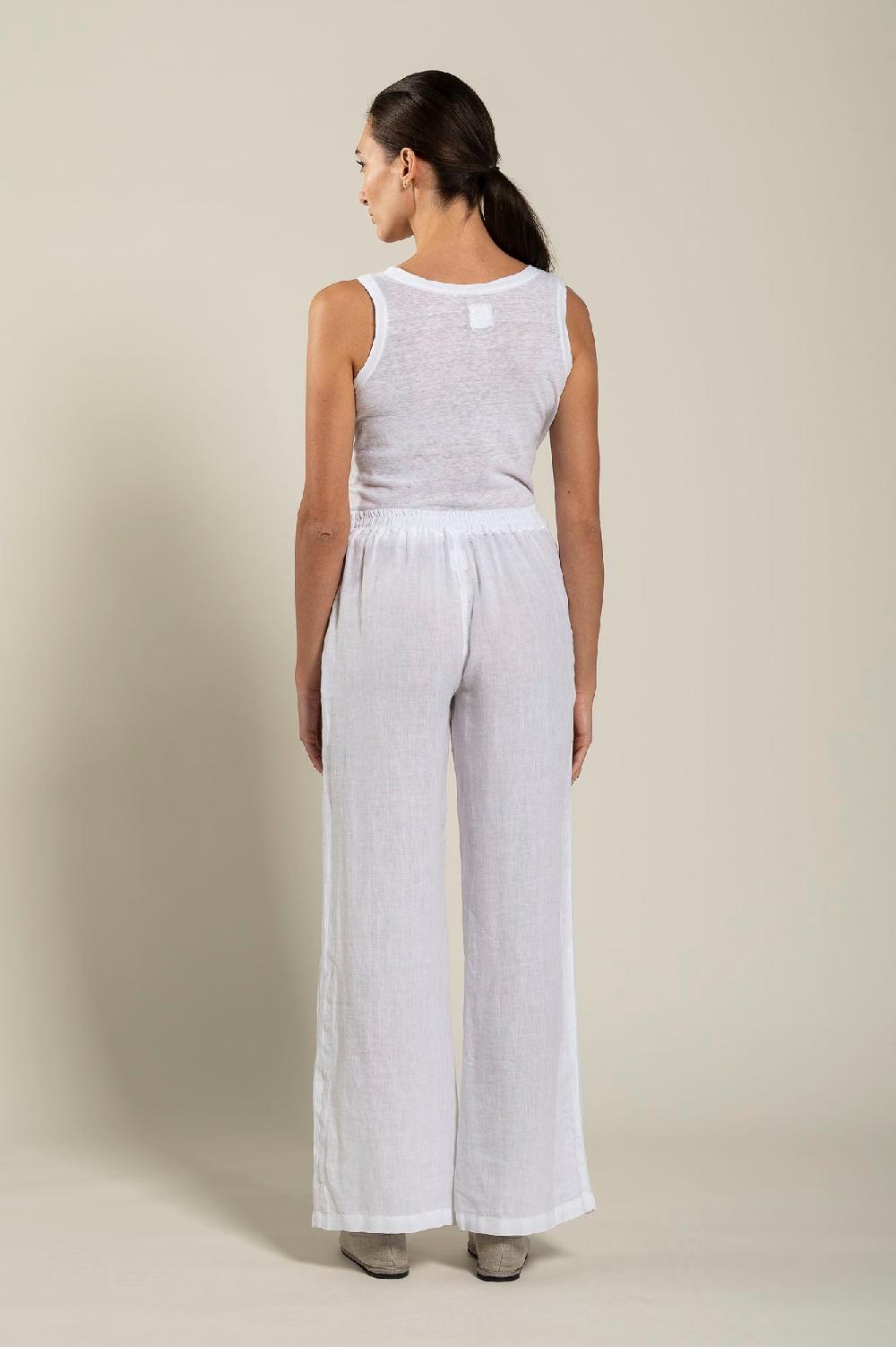 120% Lino High-Waisted Long Pants Sottocosto