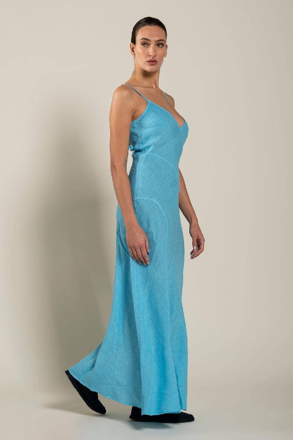 120% Lino Maxi Dress Hotsell