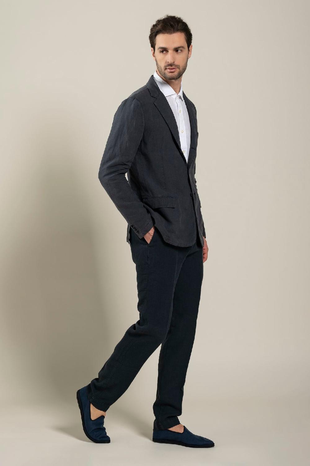 120% Lino Man Blazer In Saldo