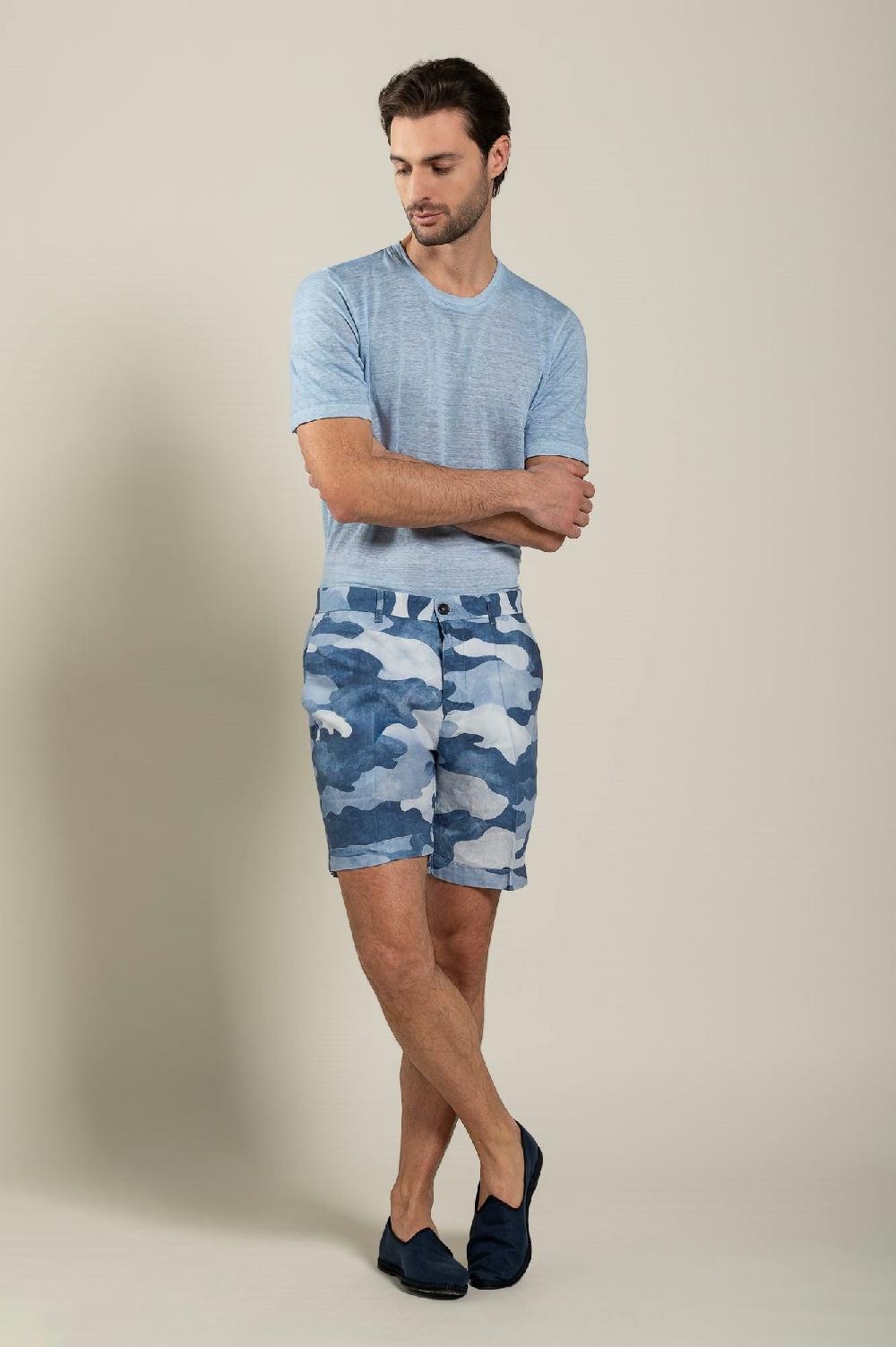 120% Lino Camo Bermuda Short Moda
