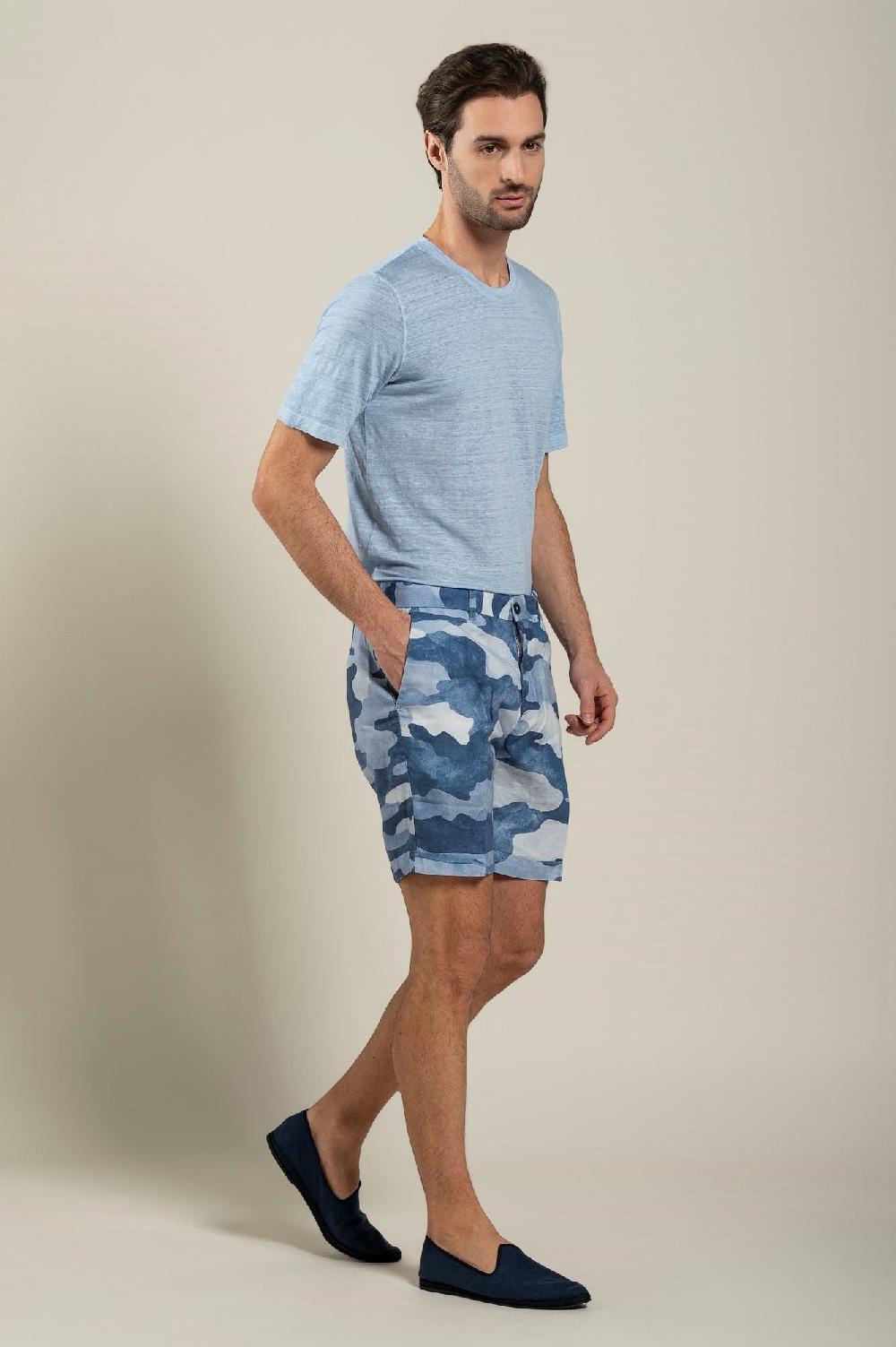120% Lino Camo Bermuda Short Moda