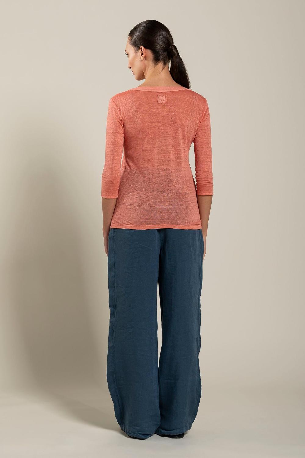 120% Lino Long Sleeve Women T-Shirt Spedizione gratuita