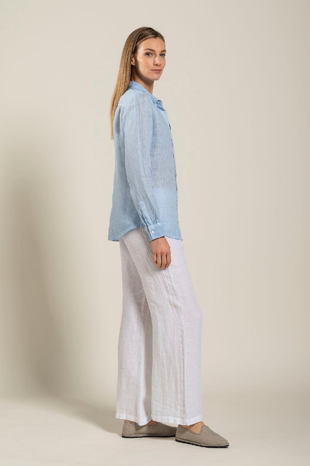120% Lino Long Sleeve Woman Shirt Negozio online di fabbrica