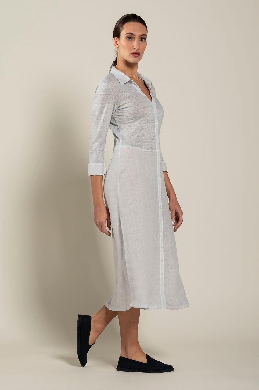 120% Lino Long Sleeve Woman Dress Offerta speciale
