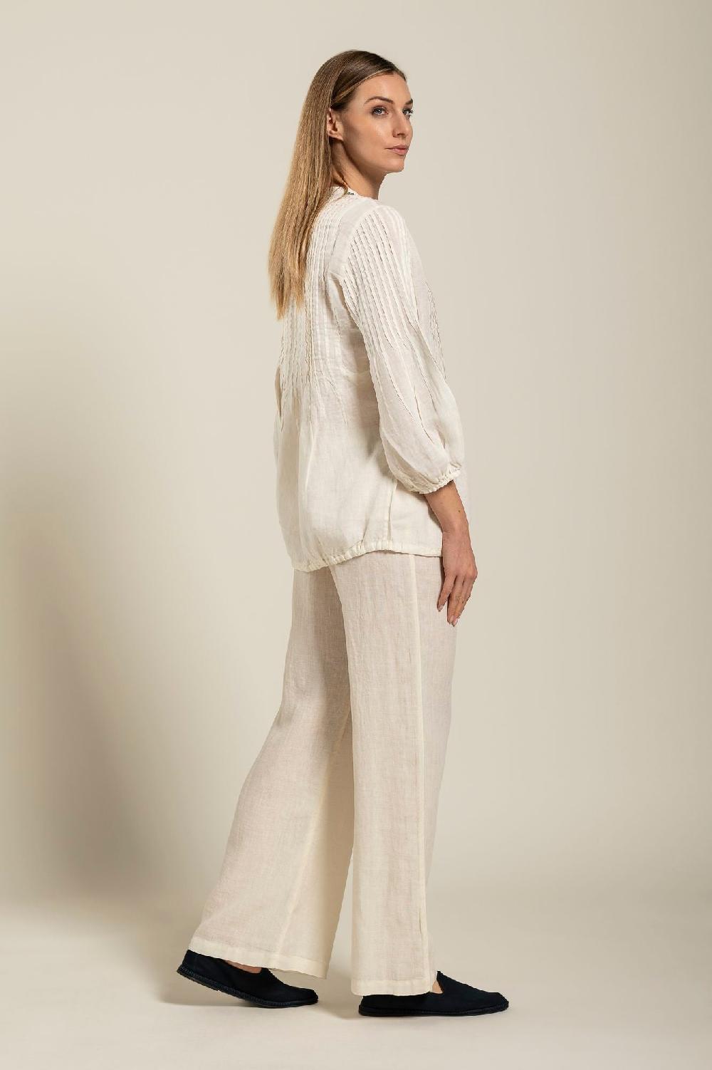 120% Lino Long Sleeve Blouse With Sequin Detail Vendite stagionali