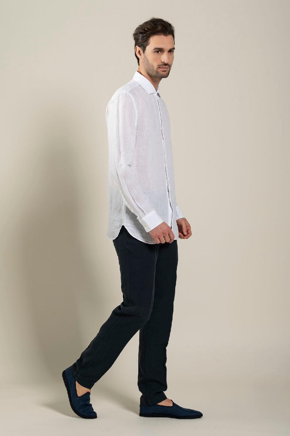 120% Lino Long Sleeve Slim Fit Shirt Offerta Giorno del Papà