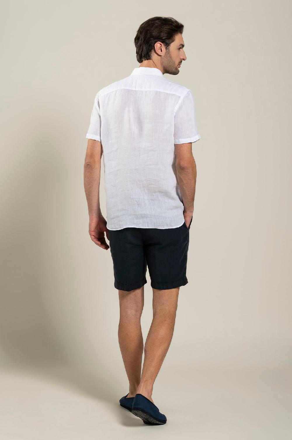 120% Lino Short Sleeve Regular Fit Man Shirt With Pocket Offerta Anniversario