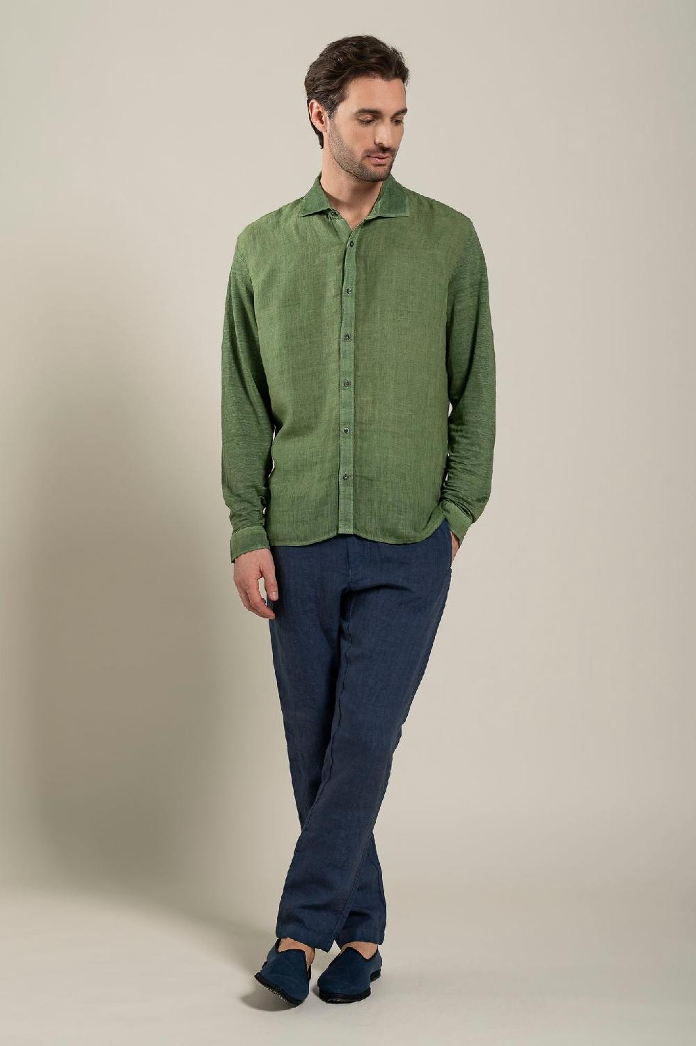 120% Lino Long Sleeve Man Shirt Offerta migliore