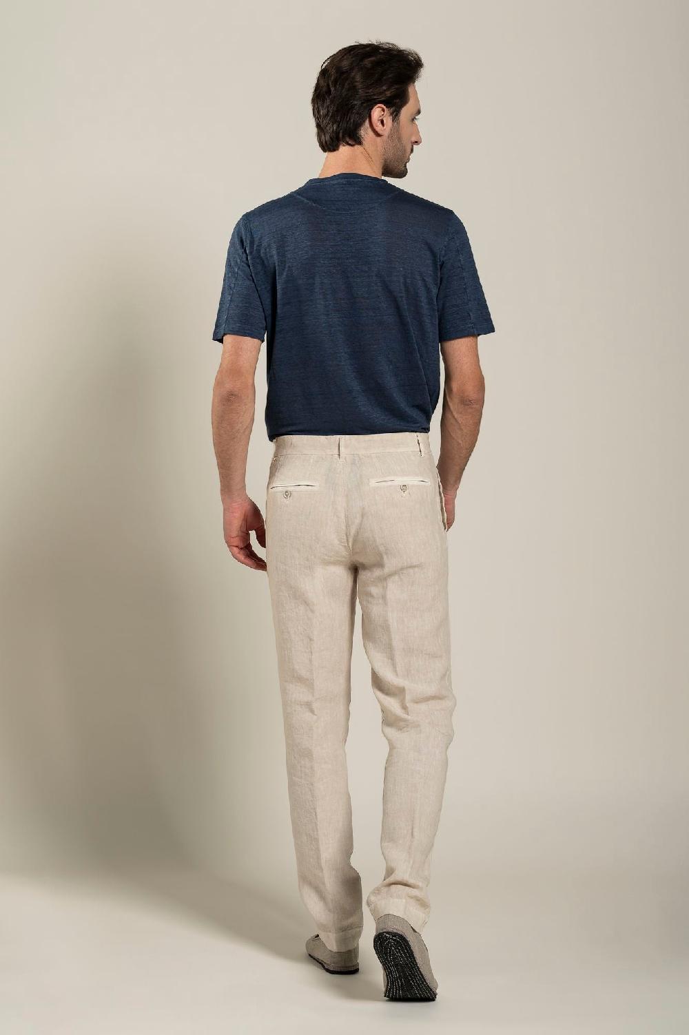 120% Lino Man Melange Chino Pant Online Outlet