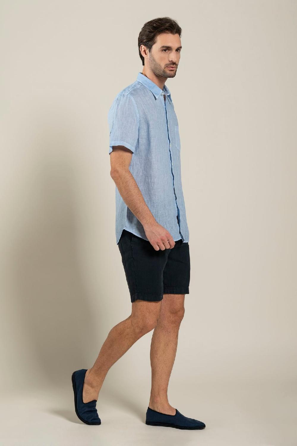 120% Lino Short Sleeve Regular Fit Man Shirt Lightning offer