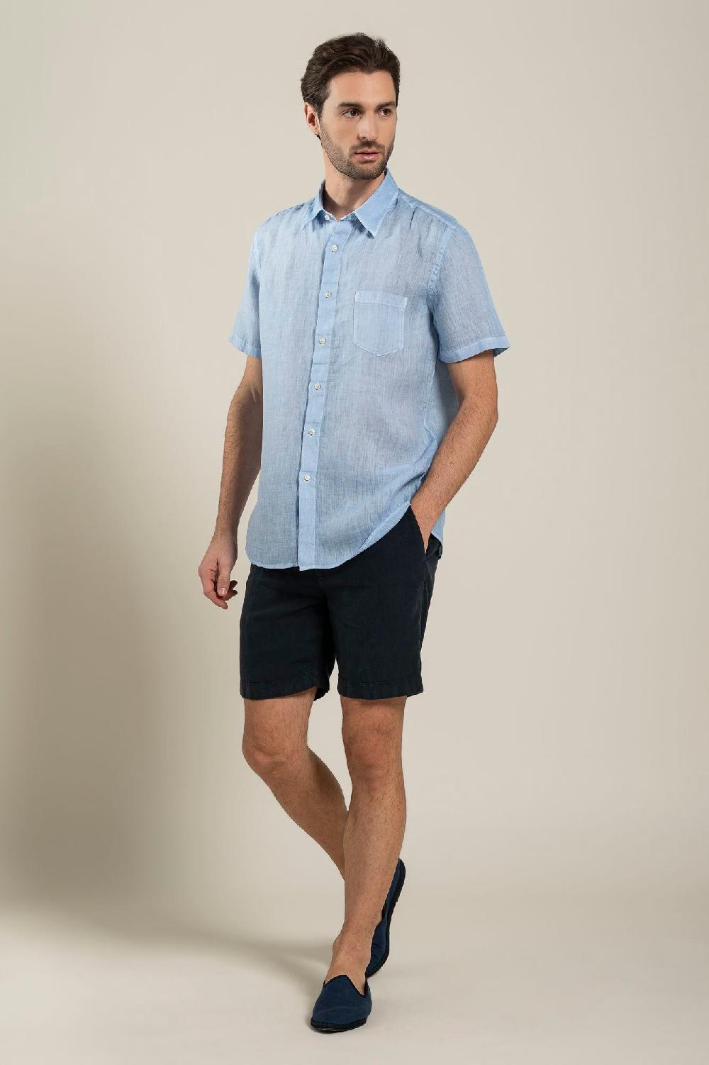 120% Lino Short Sleeve Regular Fit Man Shirt Lightning offer