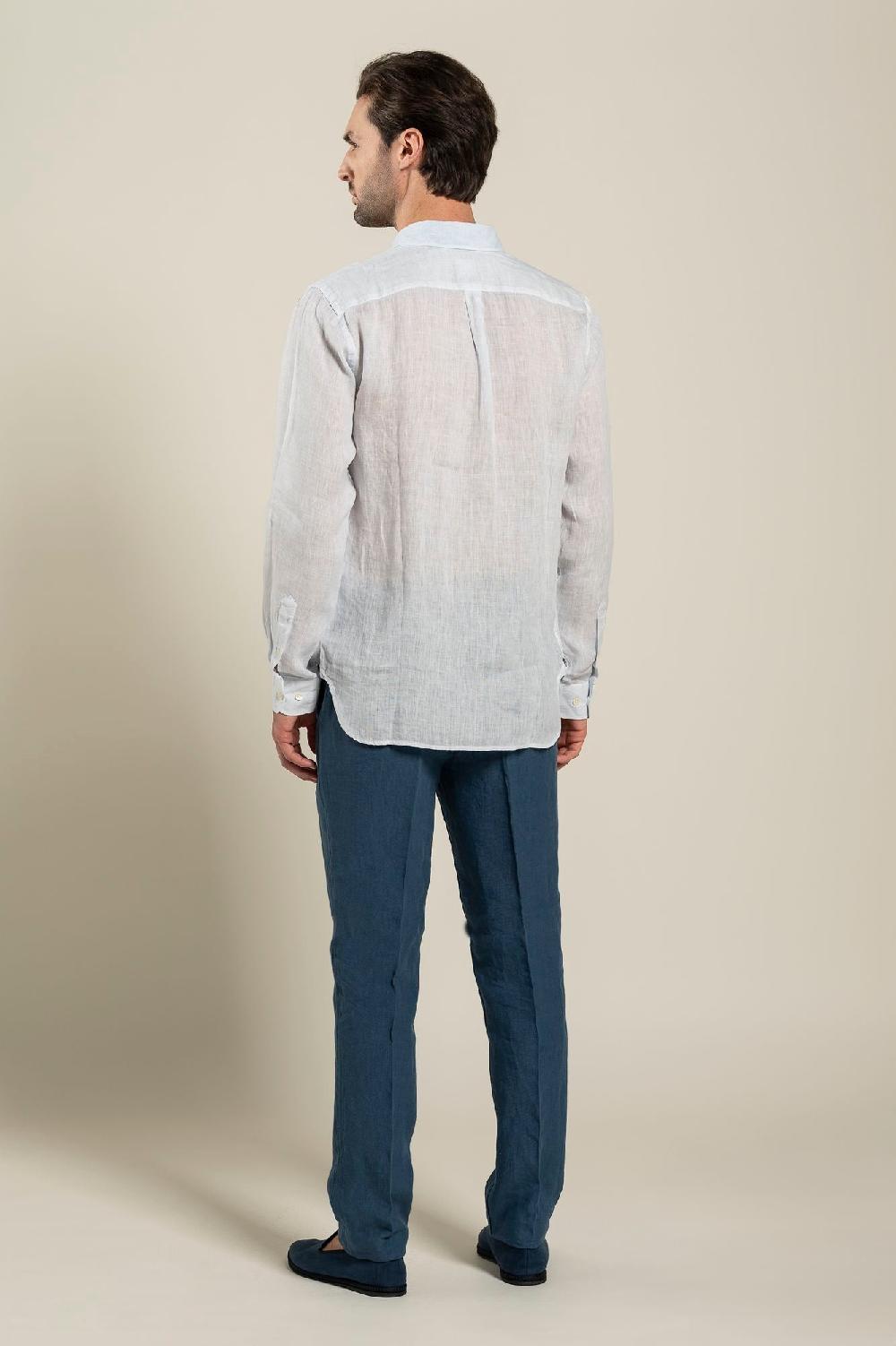 120% Lino Long Sleeve Regular Fit Man Shirt With Pocket Nuovi prodotti