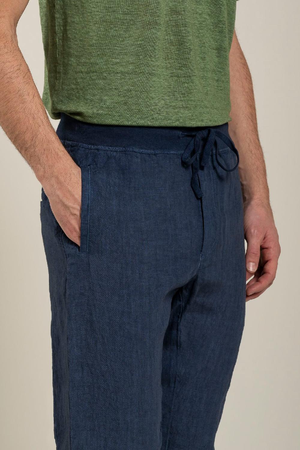 120% Lino Man Melange Drawstring Pant Bestseller