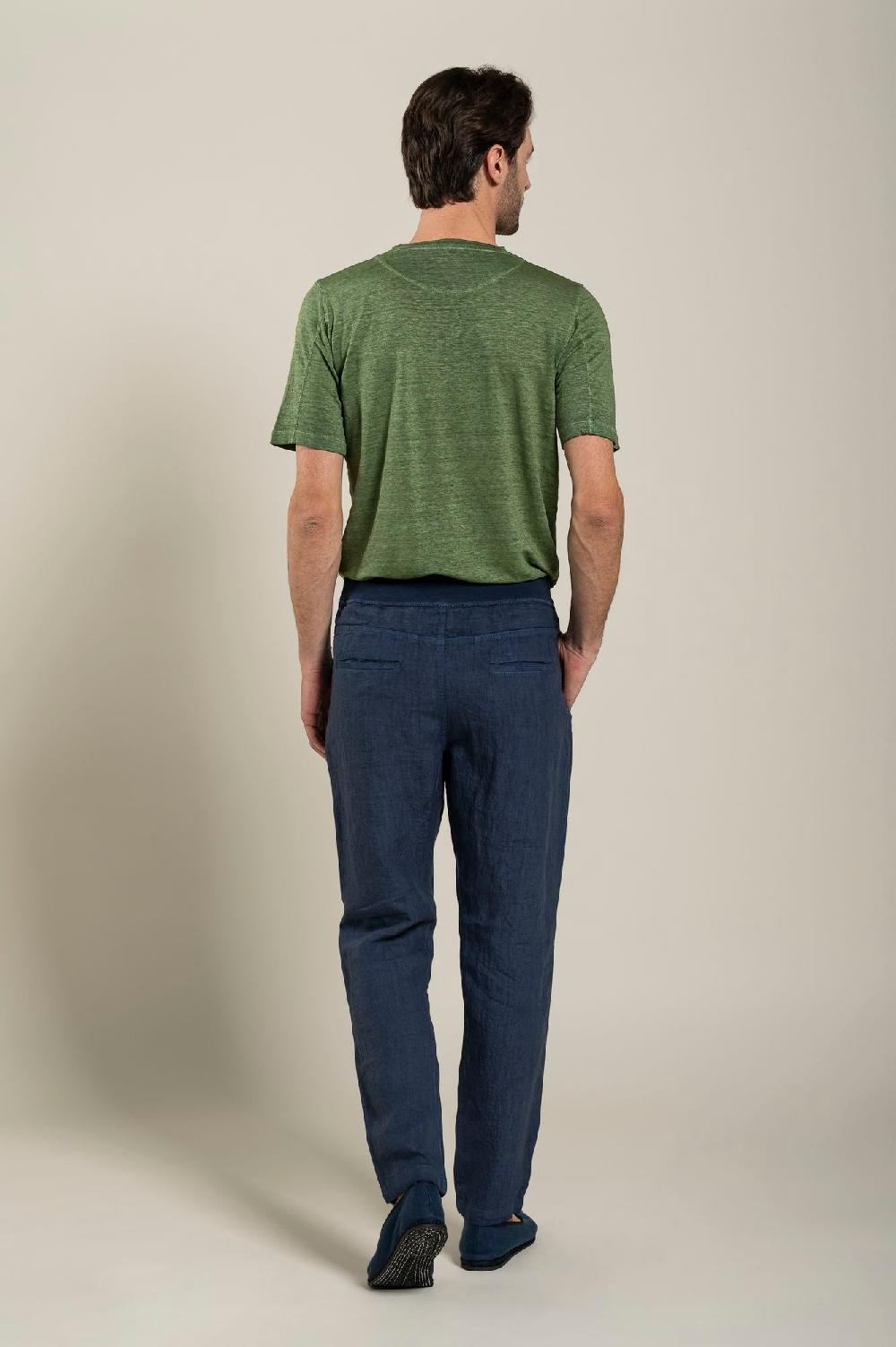 120% Lino Man Melange Drawstring Pant Bestseller
