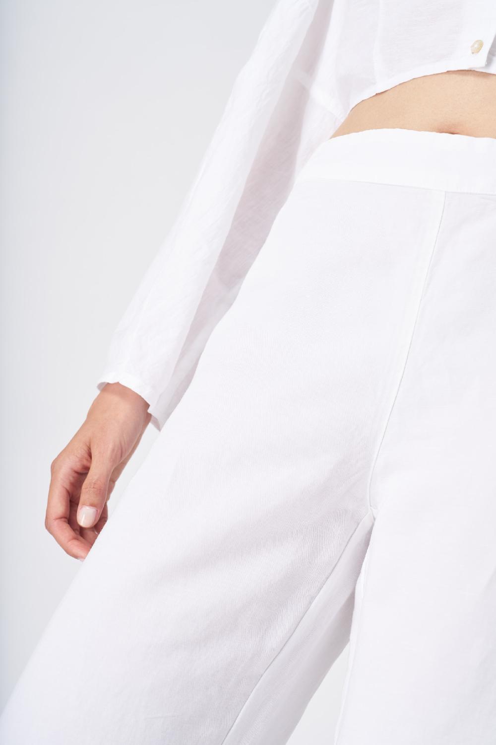 120% Lino Wide-Leg High-Waisted Linen Pants Super Saving Price