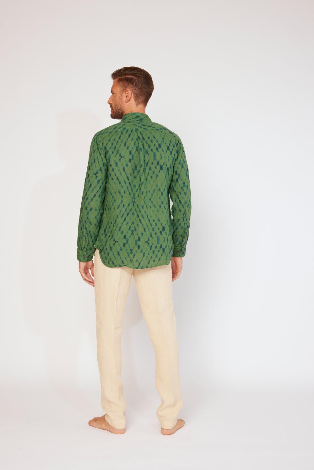 120% Lino Long Sleeve Slim Fit Shirt Ritorno libero
