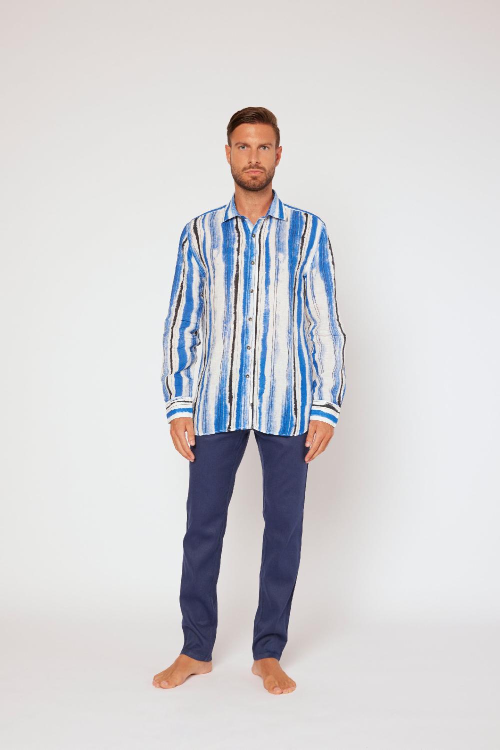 120% Lino Long sleeve slim fit shirt Ultimi tre giorni