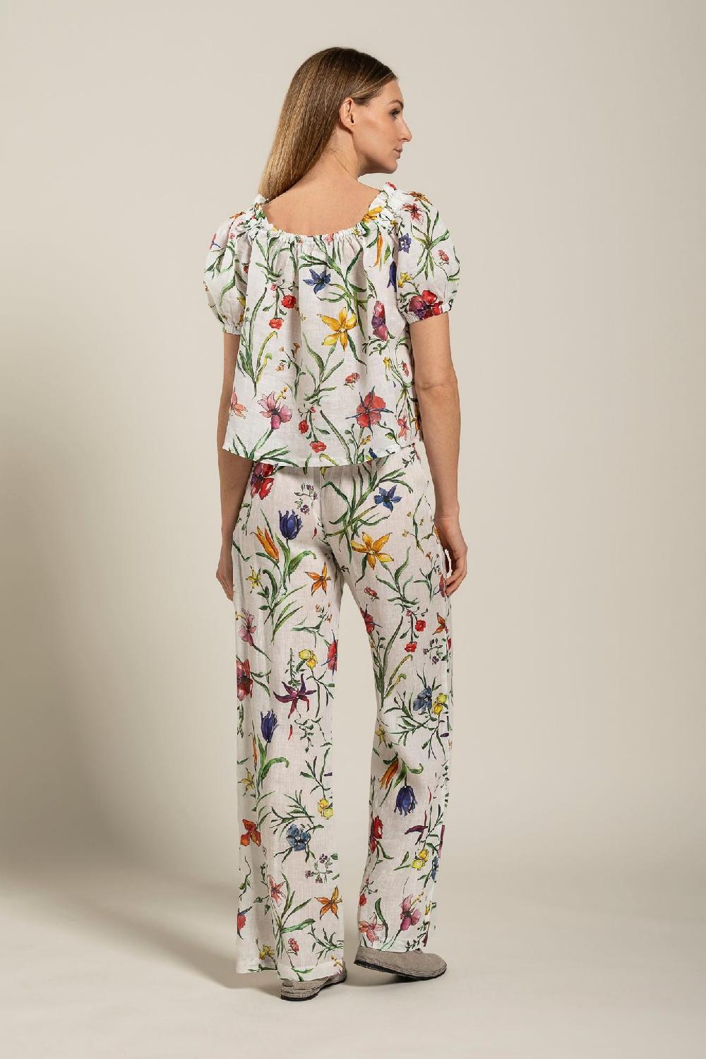 120% Lino Woman Provance Print Blouse Solo un giorno rimasto